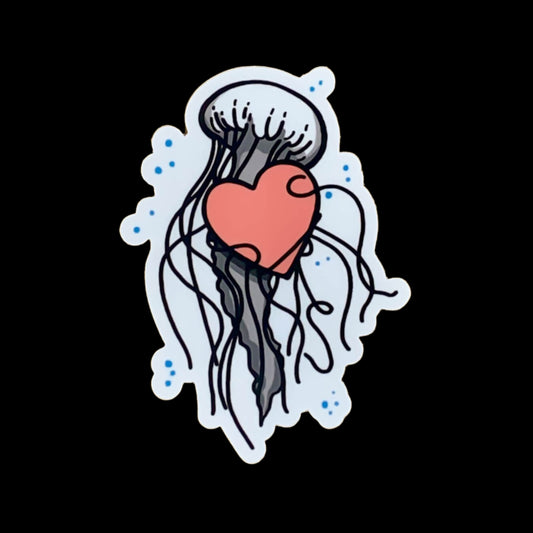 Vinyl Sticker - Jellyfish & Heart - Pillow Thoughts II